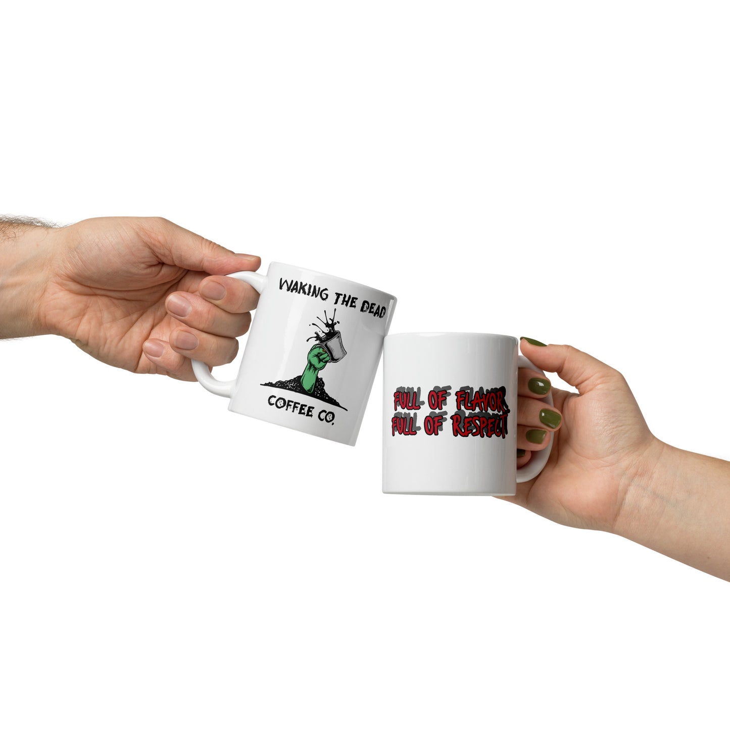White mug Red Respect